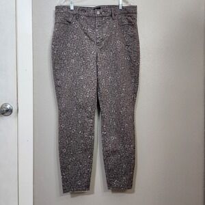 Talbots‎ Slimming Abstract Leopard Jeggings Women's Size 16 High Rise Neutral